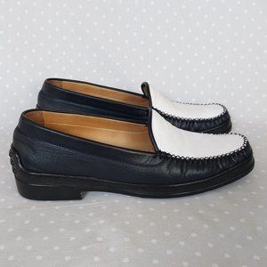 Stuart Weitzman Black and White Loafers